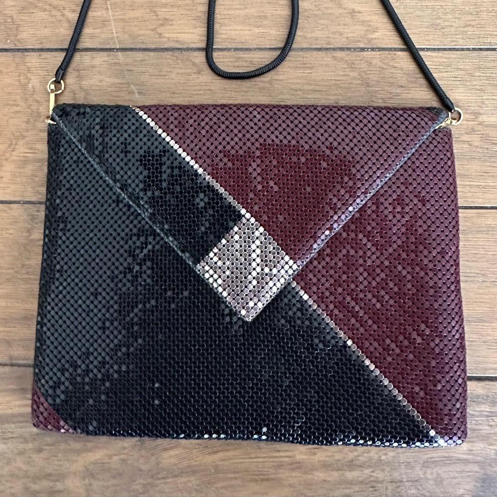 Elegant Black and Burgundy Women's Bag